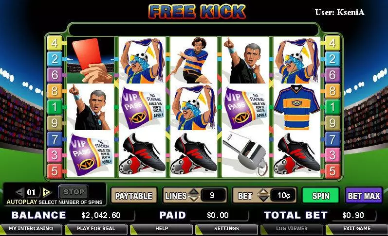 Free Kick Fun Slot Game made by CryptoLogic with 5 Reel and 9 Line