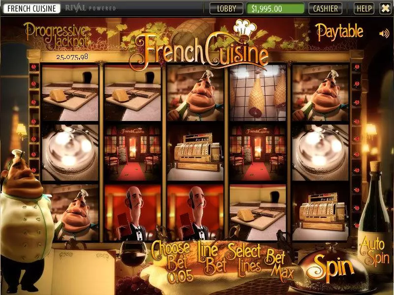 French Cuisine Fun Slot Game made by Sheriff Gaming with 5 Reel and 20 Line