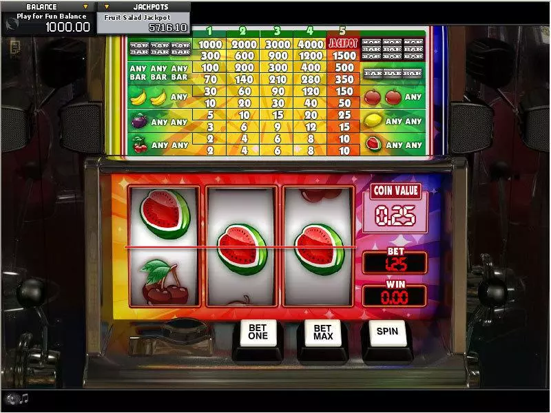 Fruit Salad Jackpot Fun Slot Game made by GamesOS with 3 Reel and 1 Line