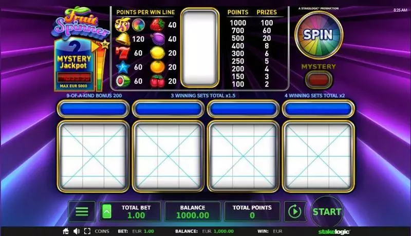 Fruit Spinner Fun Slot Game made by StakeLogic with 3 Reel and 3 Line