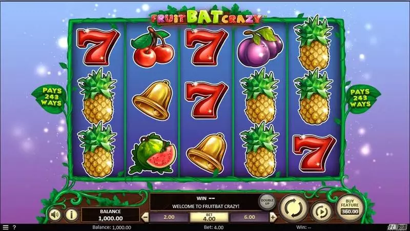 Fruitbat Crazy Fun Slot Game made by BetSoft with 5 Reel and 243 Line