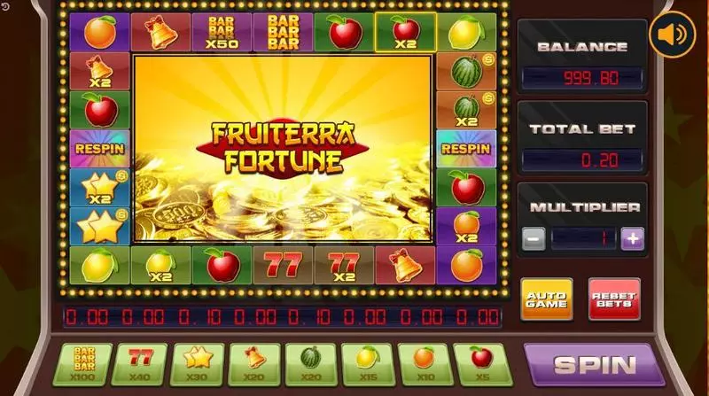 Fruiterra Fortune Fun Slot Game made by Booongo with 1 Reel 