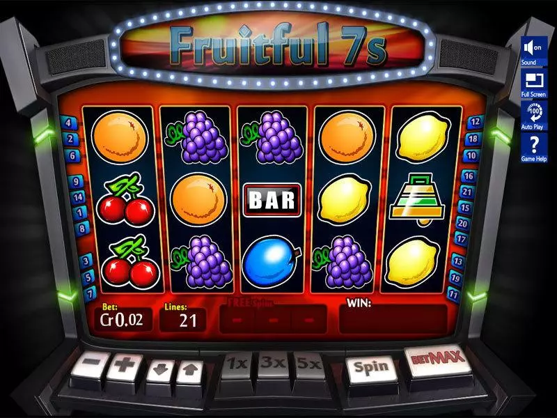 Fruitful 7s Fun Slot Game made by Slotland Software with 5 Reel and 21 Line