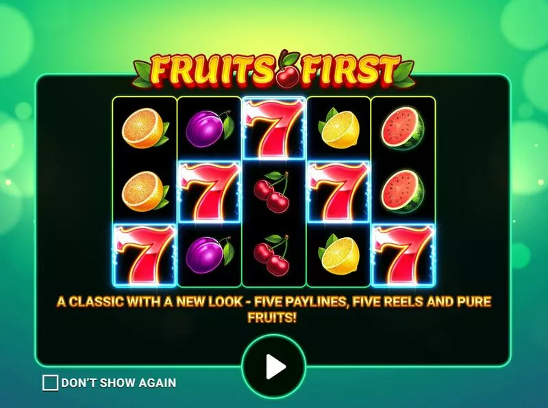 Fruits First Diamond Treasures Fun Slot Game made by Apparat Gaming with 4 Reel and 5 Line