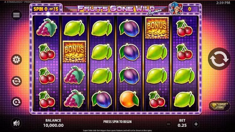 Fruits Gone Wild Supreme Fun Slot Game made by StakeLogic with 6 Reel and 40 Line