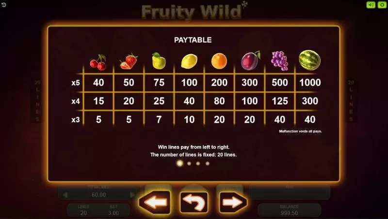 Fruity Wild Fun Slot Game made by Booongo with 5 Reel and 20 Line