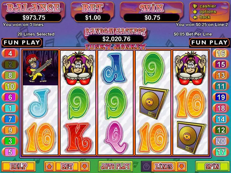Funkey Monkey Fun Slot Game made by RTG with 5 Reel and 20 Line