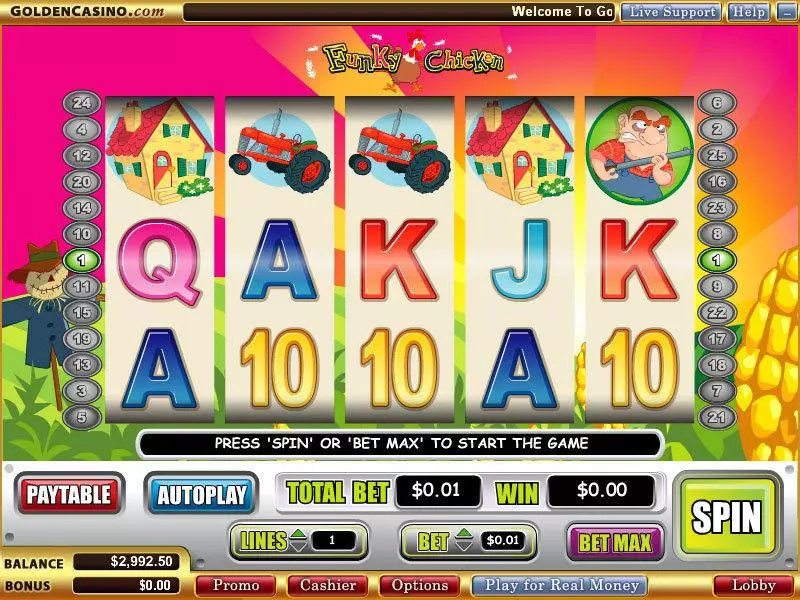 Funky Chicken Fun Slot Game made by WGS Technology with 5 Reel and 25 Line