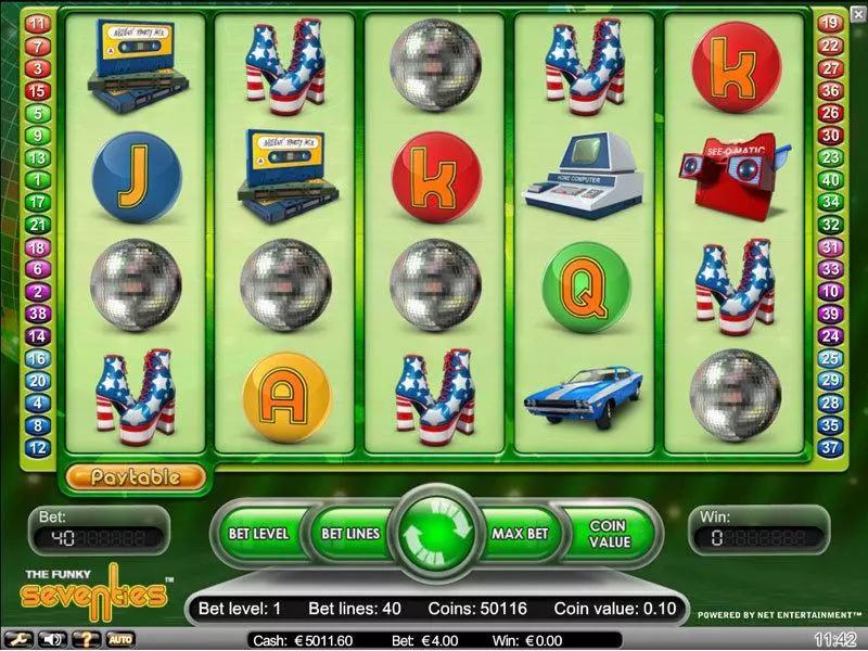 Funky Seventies Fun Slot Game made by NetEnt with 5 Reel and 40 Line