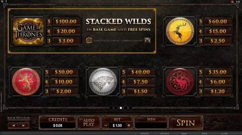 Game of Thrones - 243 Ways Fun Slot Game made by Microgaming with 5 Reel and 243 Line