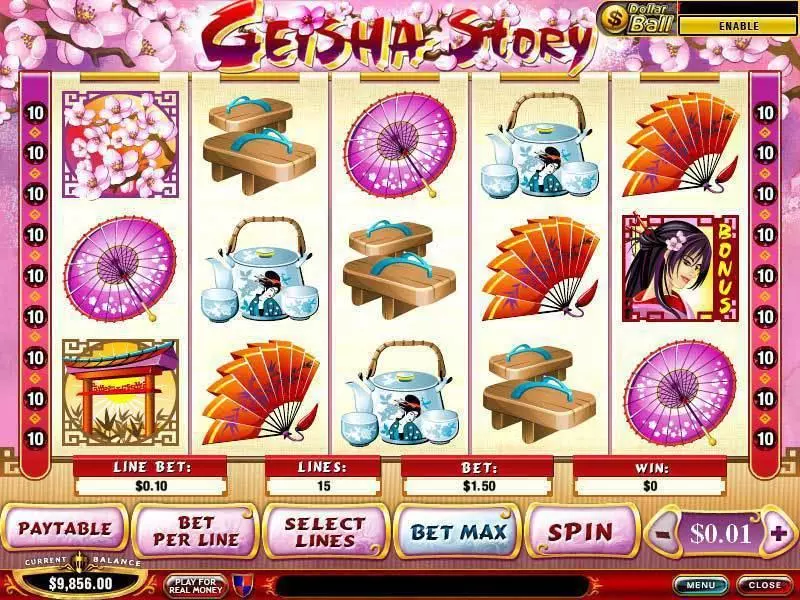 Geisha Story Fun Slot Game made by PlayTech with 5 Reel and 15 Line