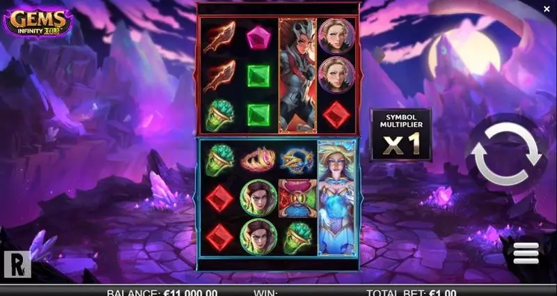 Gems Infinity Reels Fun Slot Game made by ReelPlay with 4 Reel and Infinity