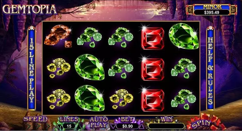 Gemtopia Fun Slot Game made by RTG with 5 Reel and 15 Line