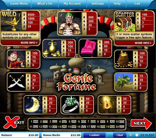 Genie Fortune Fun Slot Game made by Leap Frog with 5 Reel and 20 Line
