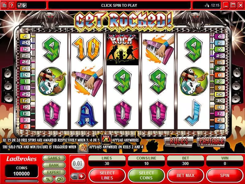 Get Rocked Fun Slot Game made by Microgaming with 5 Reel and 30 Line