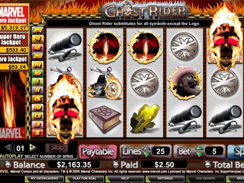Ghost Rider Fun Slot Game made by CryptoLogic with 5 Reel and 25 Line