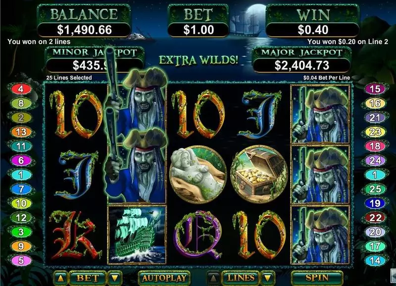 Ghost Ship Fun Slot Game made by RTG with 5 Reel and 25 Line