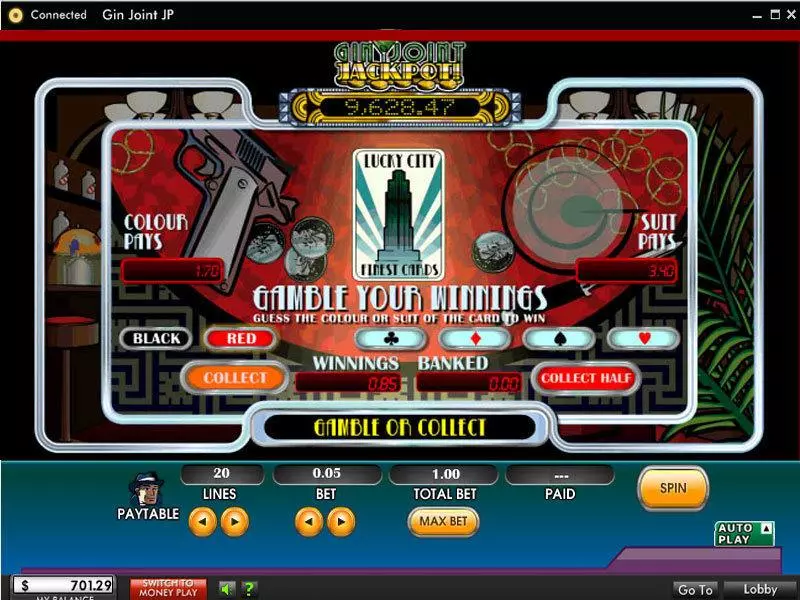 Gin Joint Jackpot Fun Slot Game made by 888 with 5 Reel and 20 Line
