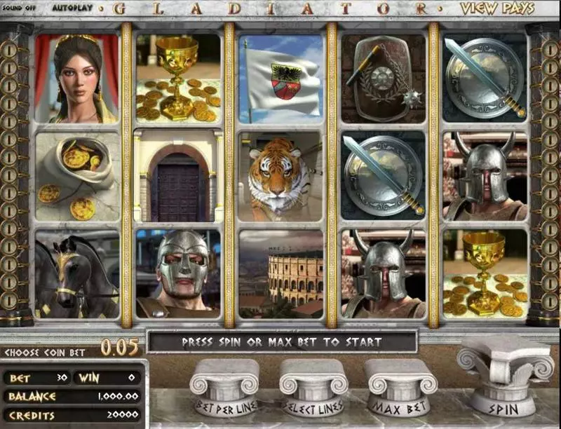 Gladiator Fun Slot Game made by BetSoft with 5 Reel and 30 Line