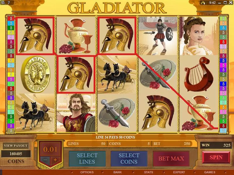 Gladiator Fun Slot Game made by Microgaming with 5 Reel and 50 Line
