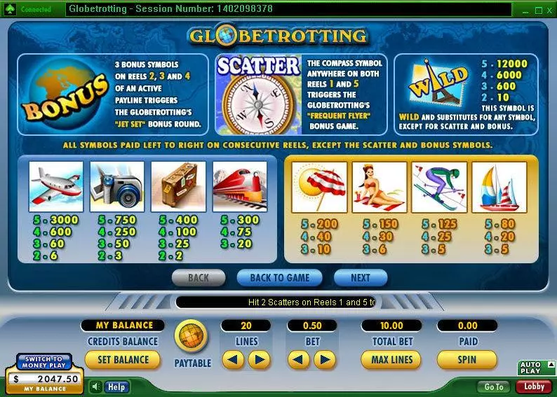 Globetrotting Fun Slot Game made by 888 with 5 Reel and 9 Line