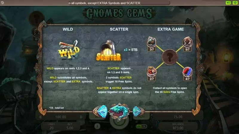 Gnomes' Gems Fun Slot Game made by Booongo with 5 Reel and 20 Line