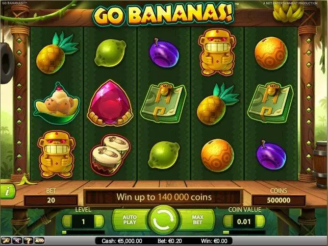 Go Bananas! Fun Slot Game made by NetEnt with 5 Reel and 20 Line