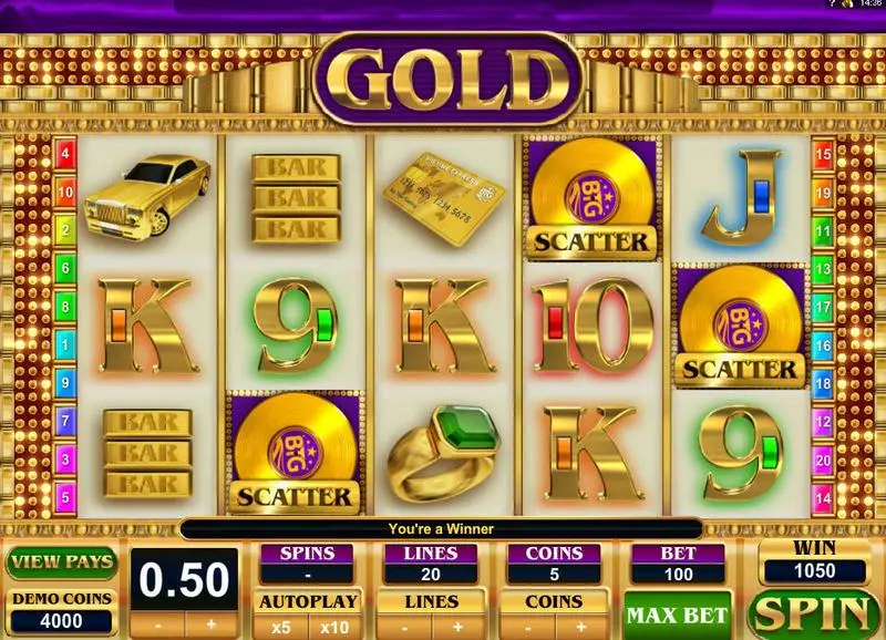 Gold Fun Slot Game made by Big Time Gaming with 5 Reel and 20 Line