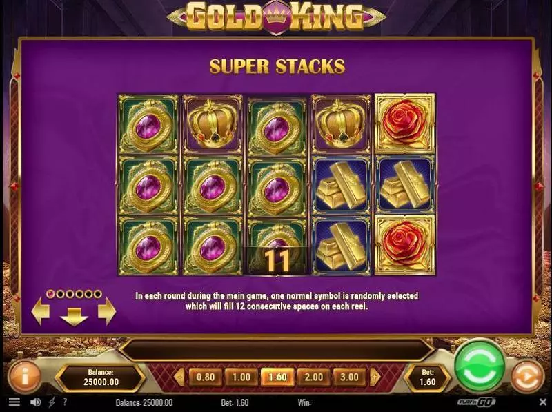 Gold King Fun Slot Game made by Play'n GO with 5 Reel and 20 Line