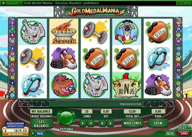 Gold Medal Mania Fun Slot Game made by 888 with 5 Reel and 25 Line