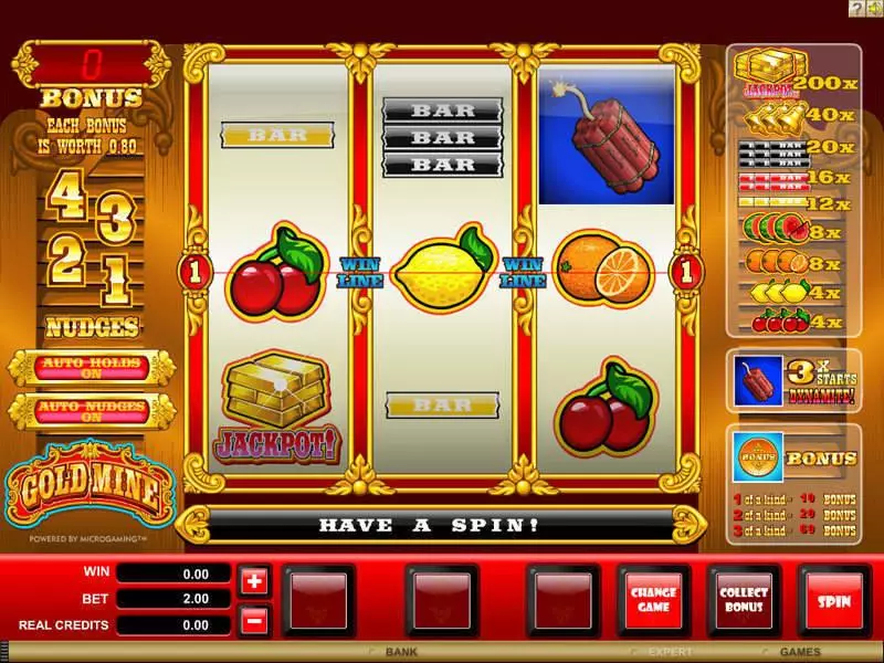 Gold Mine Fun Slot Game made by Microgaming with 3 Reel and 1 Line