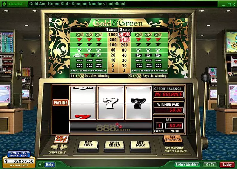 Gold 'n' Green Fun Slot Game made by 888 with 3 Reel and 1 Line