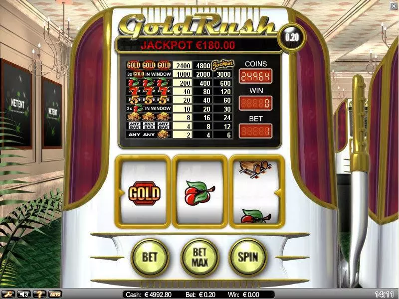 Gold Rush Fun Slot Game made by NetEnt with 3 Reel and 1 Line