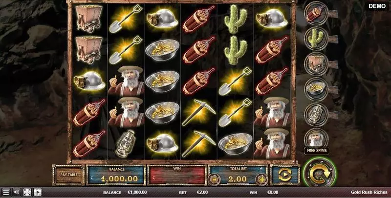 Gold Rush Riches Fun Slot Game made by Red Rake Gaming with 6 Reel 