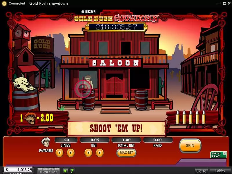 Gold Rush Showdown Fun Slot Game made by 888 with 5 Reel and 20 Line