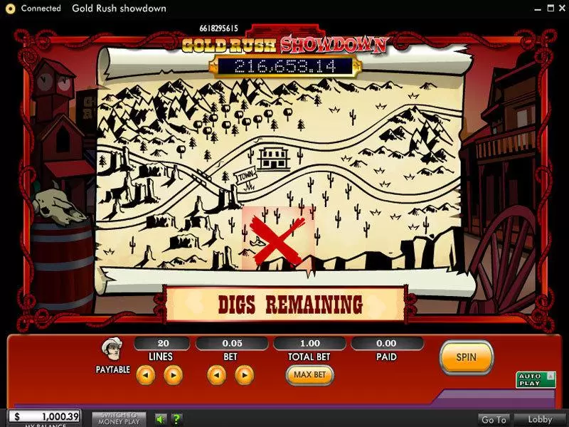 Gold Rush Showdown Fun Slot Game made by 888 with 5 Reel and 20 Line