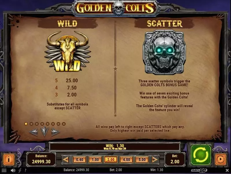 Golden Colts Fun Slot Game made by Play'n GO with 5 Reel and 40 Line