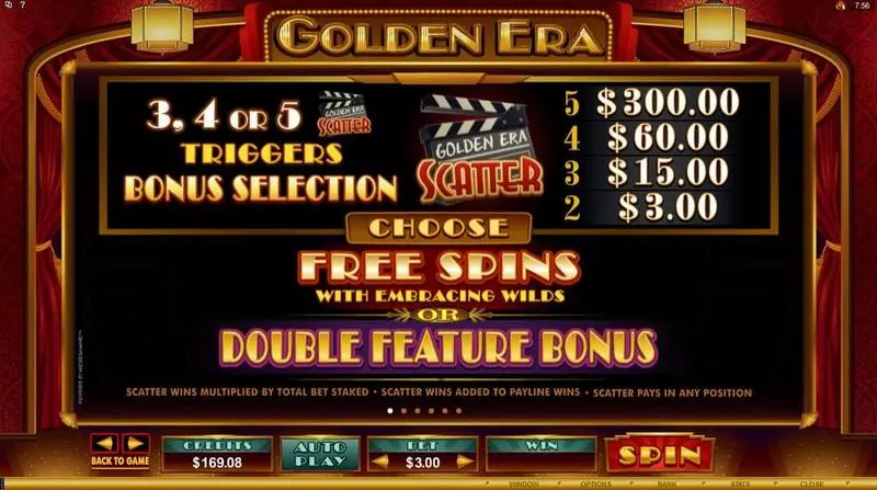 Golden Era Fun Slot Game made by Microgaming with 5 Reel and 15 Line