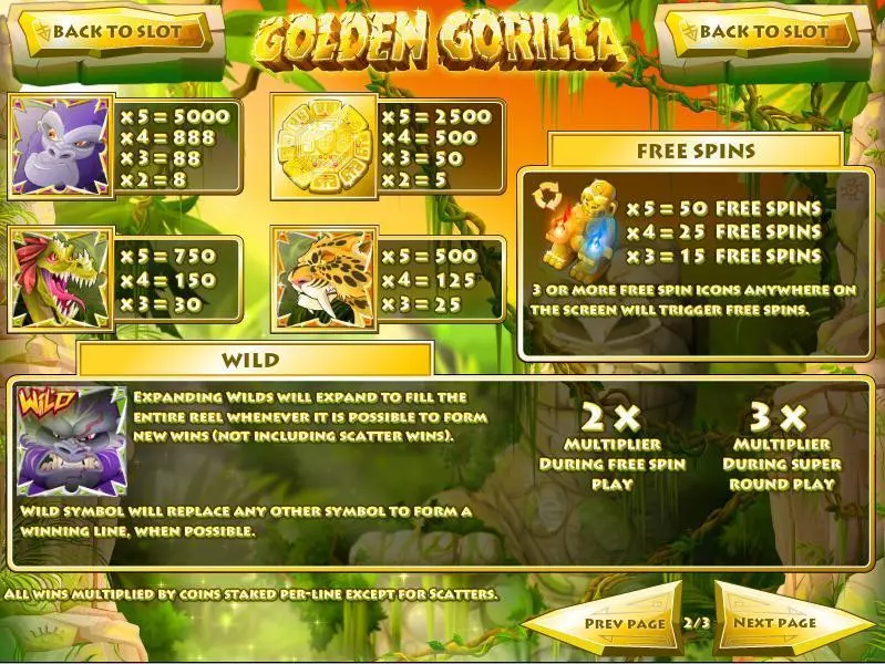Golden Gorilla Fun Slot Game made by Rival with 5 Reel and 50 Line