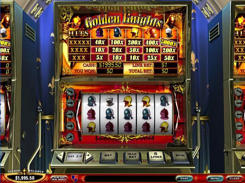 Golden Knights Fun Slot Game made by PlayTech with 5 Reel and 5 Line