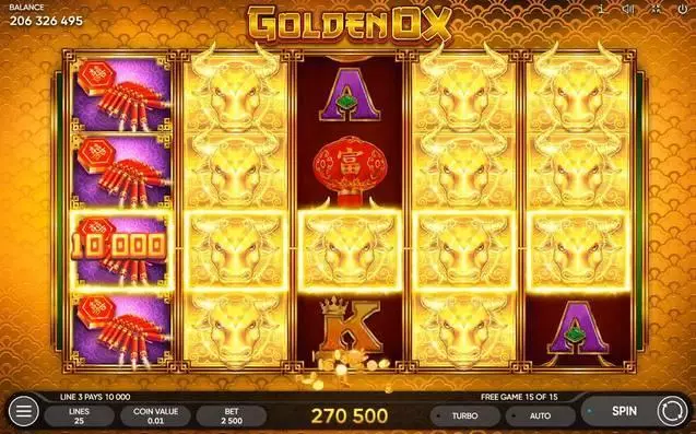 Golden Ox Fun Slot Game made by Endorphina with 5 Reel and 50 Line