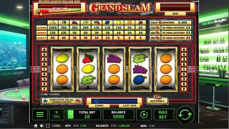 Grand Slam Deluxe Fun Slot Game made by StakeLogic with 5 Reel and 9 Line