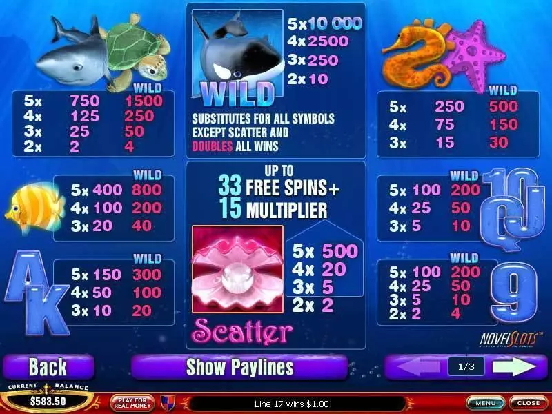 Great Blue Fun Slot Game made by PlayTech with 5 Reel and 25 Line