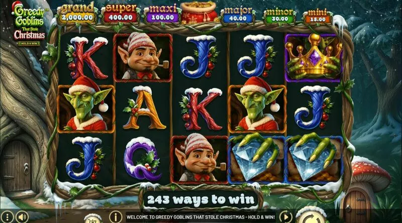 Greedy Goblins That Stole Christmas Fun Slot Game made by BetSoft with 10 Reel5 Reel and 243 Line