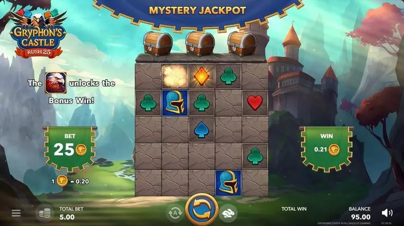 Gryphon's Castle Rush 25 Fun Slot Game made by Mascot Gaming with 5 Reel 