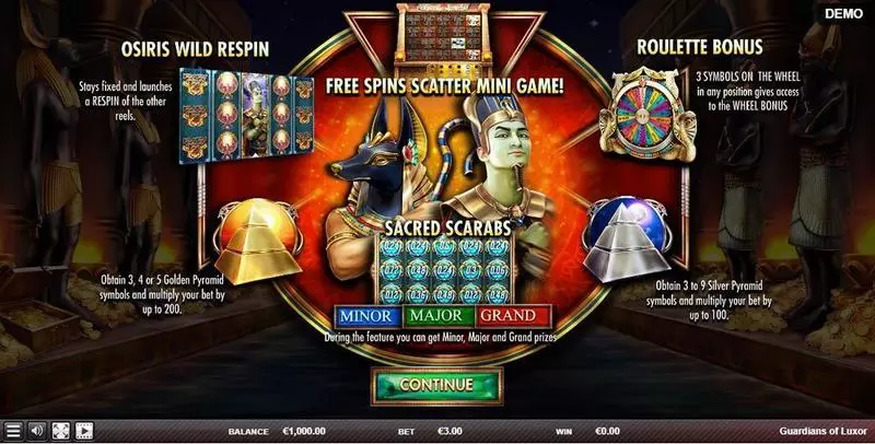 Guardians of Luxor Fun Slot Game made by Red Rake Gaming with 5 Reel and 30 Line