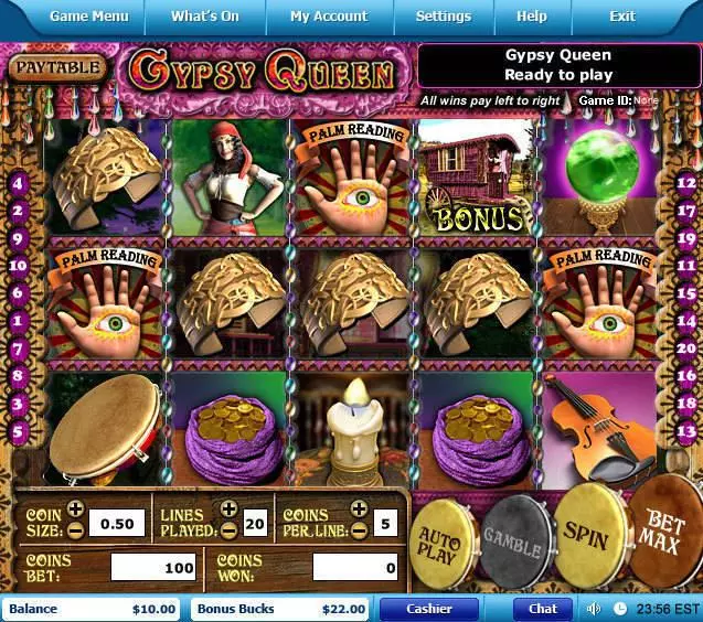 Gypsy Queen Fun Slot Game made by Leap Frog with 5 Reel and 20 Line
