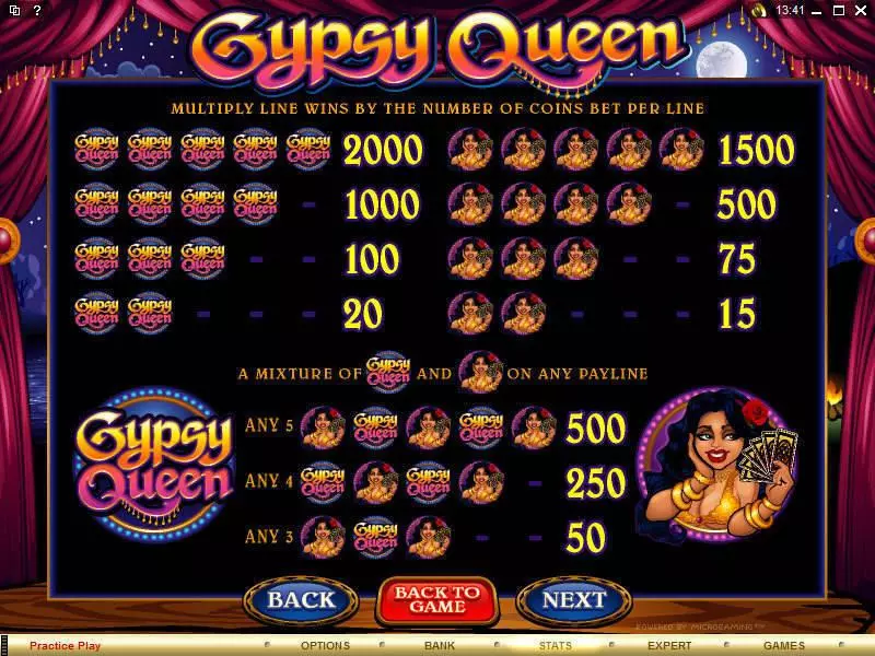 Gypsy Queen Fun Slot Game made by Microgaming with 5 Reel and 20 Line