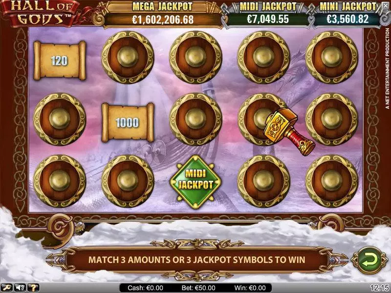 Hall of Gods Fun Slot Game made by NetEnt with 5 Reel and 20 Line