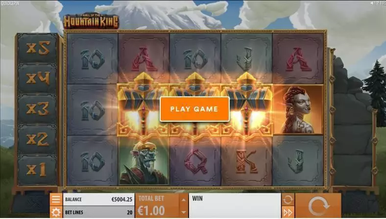 Hall of the Mountain King Fun Slot Game made by Quickspin with 5 Reel and 20 Line